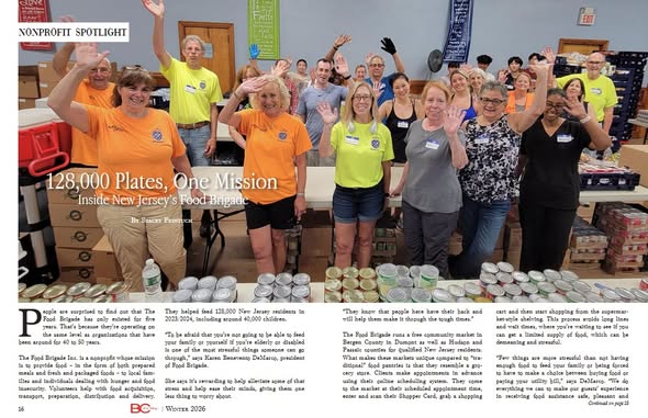 article in Bergen County Magazine about The Food Brigade